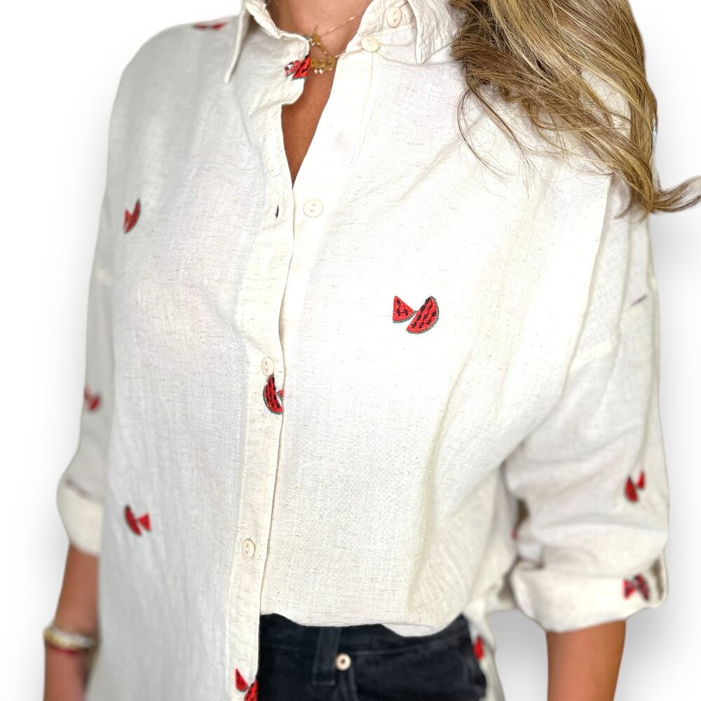 Watermelon Linen Shirt